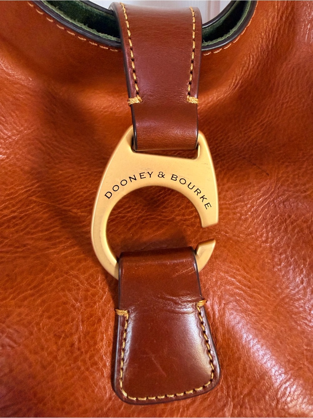 Dooney & Bourke Hook Closure Caramel Leather Shoulder Bag - Picture 2 of 8